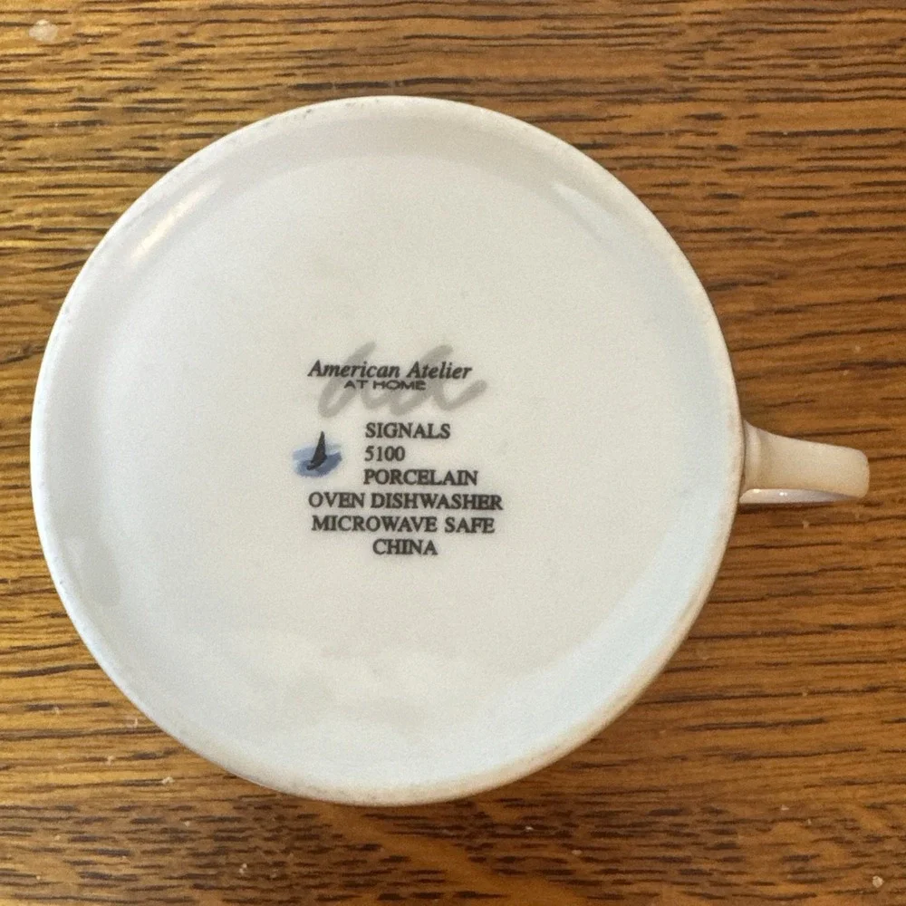 Lot/6 Set LIGHTHOUSE 1/2 MUGS 6-8 oz American Atelier 5100 SIGNALS Demitasse?